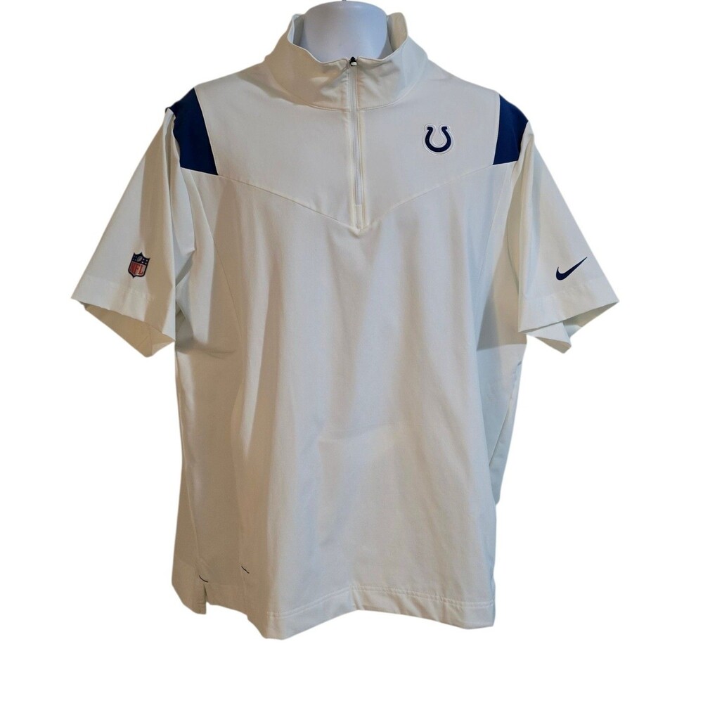 Nike Indianapolis Colts NFL 1/4 Zip Pullover Mens XL  Short Sleeve Team Issue